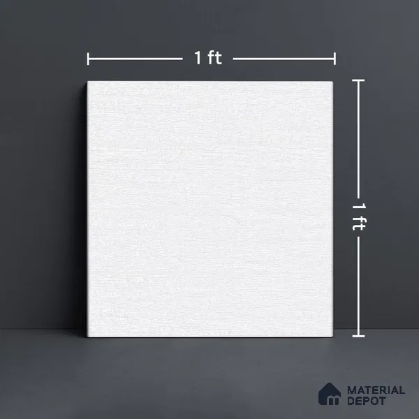 Beige Wood Floor Tile TL 07011 1 ft x 1 ft Ceramic Carving Matte Finish - 9 mm | Suitable for Living Room, Bedroom, Bathroom