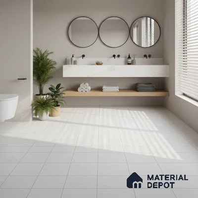 Beige Wood Floor Tile TL 07011   1 ft x 1 ft Ceramic Carving Matte Finish - 9 mm | Suitable for Living Room, Bedroom, Bathroom