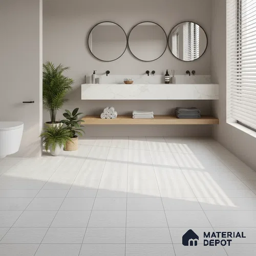 Beige Wood Floor Tile TL 07011   1 ft x 1 ft Ceramic Carving Matte Finish - 9 mm | Suitable for Living Room, Bedroom, Bathroom