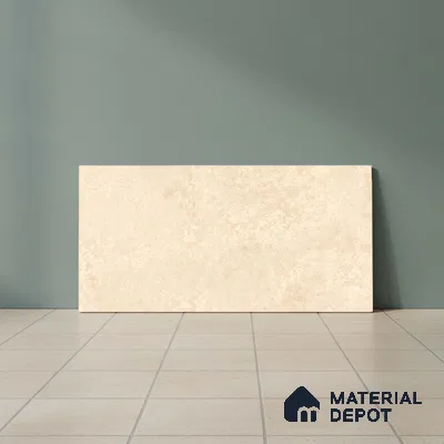 Beige Rustic Wall Tile TL 07015 2 ft x 1 ft Ceramic Carving Satin Finish - 9 mm | Suitable for Living Room, Bedroom, Bathroom