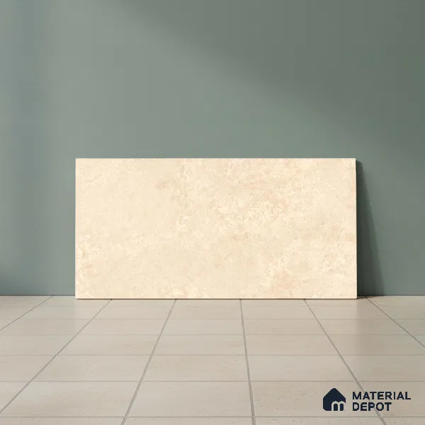 Beige Rustic Wall Tile TL 07015 2 ft x 1 ft Ceramic Carving Satin Finish - 9 mm | Suitable for Living Room, Bedroom, Bathroom
