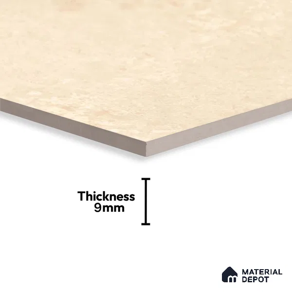 Beige Rustic Wall Tile TL 07015 2 ft x 1 ft Ceramic Carving Satin Finish - 9 mm | Suitable for Living Room, Bedroom, Bathroom
