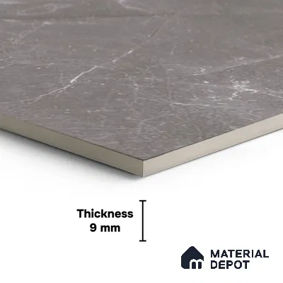 Grey Marble Floor Tile TL 07017   1 ft x 1 ft Ceramic Carving Matte Finish - 9 mm | Suitable for Living Room, Bedroom, Bathroom