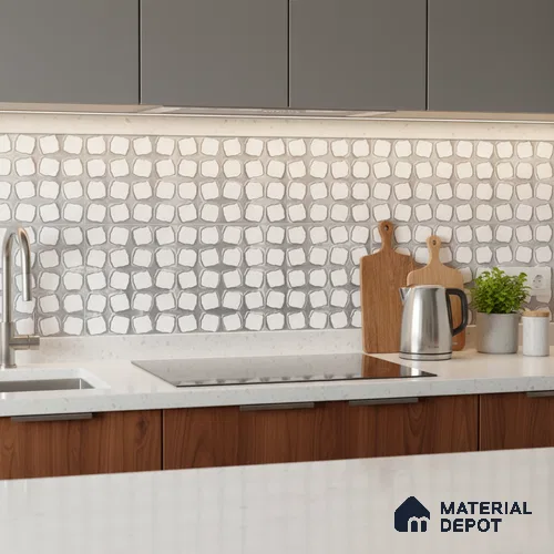 Black Metallic Wall Tile TL 07023 2 ft x 1 ft Ceramic Carving Metallic Finish - 9 mm | Suitable for Living Room, Bedroom, Bathroom