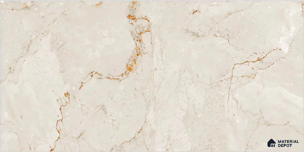 Beige Marble Wall Tile TL 07024 2 ft x 1 ft Ceramic Carving Satin Finish - 9 mm | Suitable for Living Room, Bedroom, Bathroom