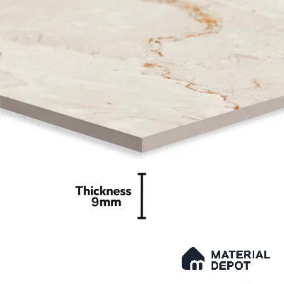 Beige Marble Wall Tile TL 07024 2 ft x 1 ft Ceramic Carving Satin Finish - 9 mm | Suitable for Living Room, Bedroom, Bathroom