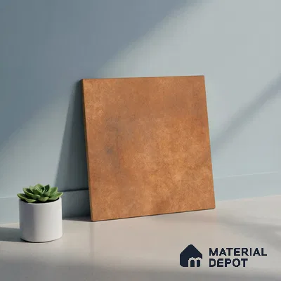 Brown Rustic Floor Tile TL 07026   1 ft x 1 ft Ceramic Carving Matte Finish - 9 mm | Suitable for Living Room, Bedroom, Bathroom