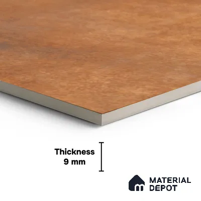Brown Rustic Floor Tile TL 07026   1 ft x 1 ft Ceramic Carving Matte Finish - 9 mm | Suitable for Living Room, Bedroom, Bathroom