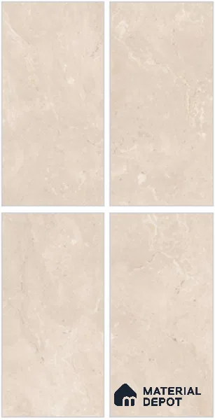 Beige Marble Wall & Floor Tile TL 07027 B Gravier Montana Creamstone 5.2 ft x 2.6 ft Vitrified Glossy Finish - 9 mm | Suitable for Living Room, Bedroom, Bathroom