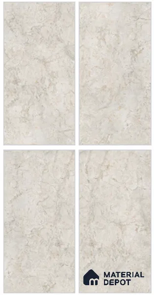 Beige Marble Wall & Floor Tile TL 07029 B Gravier Fresco Bloom 5.2 ft x 2.6 ft Vitrified Glossy Finish - 9 mm | Suitable for Living Room, Bedroom, Bathroom