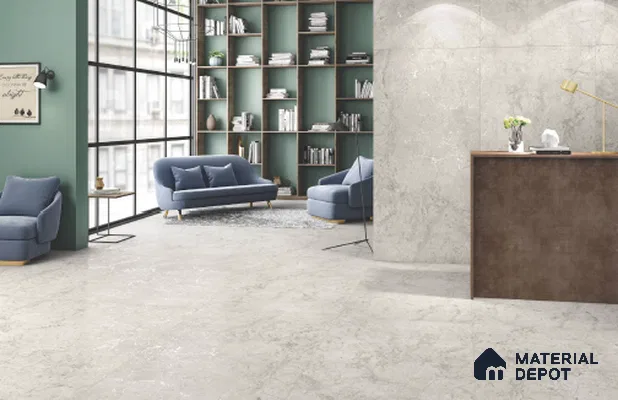 Beige Marble Wall & Floor Tile TL 07029 B Gravier Fresco Bloom 5.2 ft x 2.6 ft Vitrified Glossy Finish - 9 mm | Suitable for Living Room, Bedroom, Bathroom