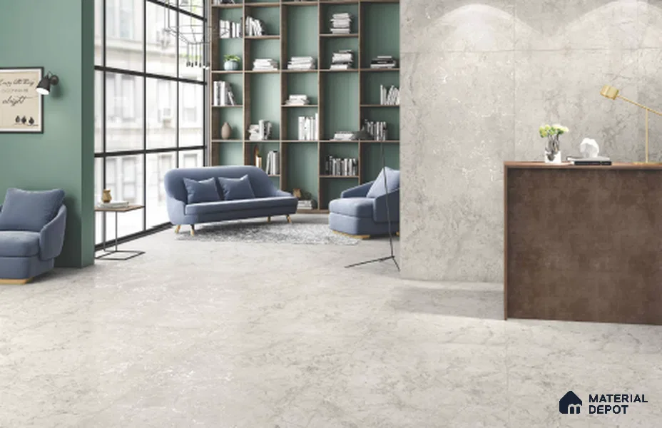 Beige Marble Wall & Floor Tile TL 07029 B Gravier Fresco Bloom 5.2 ft x 2.6 ft Vitrified Glossy Finish - 9 mm | Suitable for Living Room, Bedroom, Bathroom