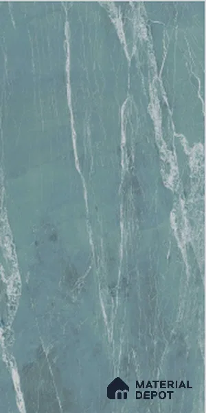 Blue Marble Wall & Floor Tile TL 07031 Gravier Aqua Mirage 5.2 ft x 2.6 ft Vitrified Carving Matte Finish - 9 mm | Suitable for Living Room, Bedroom, Bathroom