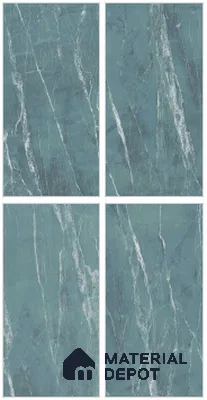 Blue Marble Wall & Floor Tile TL 07031 Gravier Aqua Mirage 5.2 ft x 2.6 ft Vitrified Carving Matte Finish - 9 mm | Suitable for Living Room, Bedroom, Bathroom