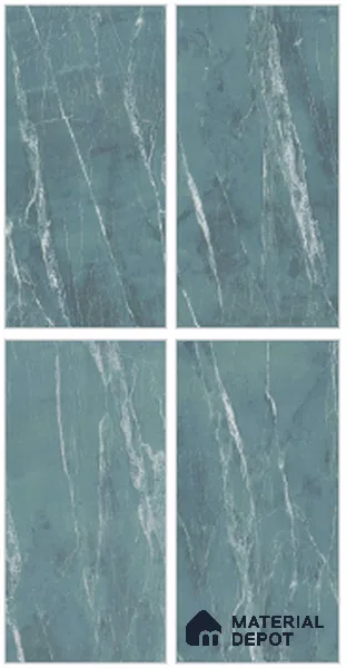 Blue Marble Wall & Floor Tile TL 07031 Gravier Aqua Mirage 5.2 ft x 2.6 ft Vitrified Carving Matte Finish - 9 mm | Suitable for Living Room, Bedroom, Bathroom