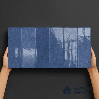 Blue Stone Wall Tile TL 07032 2 ft x 1 ft Ceramic Glossy Finish - 9 mm | Suitable for Living Room, Bedroom, Bathroom