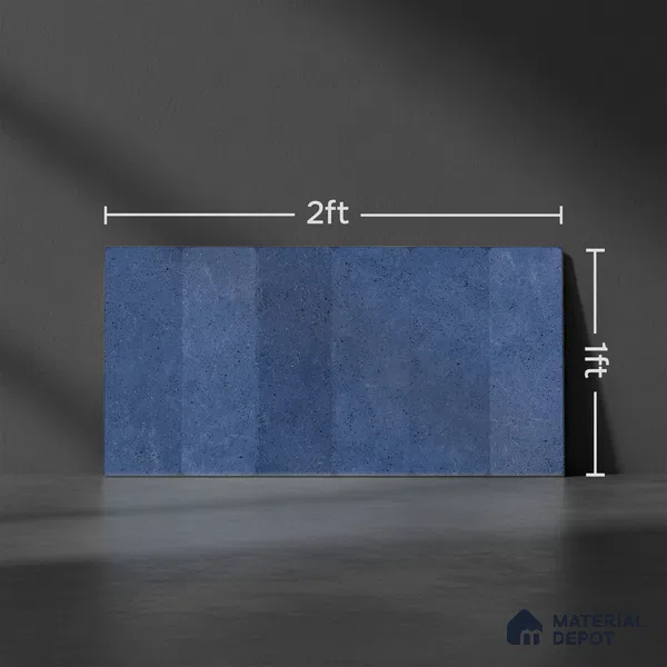 Blue Stone Wall Tile TL 07032 2 ft x 1 ft Ceramic Glossy Finish - 9 mm | Suitable for Living Room, Bedroom, Bathroom