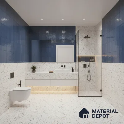 Blue Stone Wall Tile TL 07032 2 ft x 1 ft Ceramic Glossy Finish - 9 mm | Suitable for Living Room, Bedroom, Bathroom (Sample)