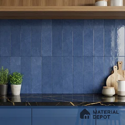 Blue Stone Wall Tile TL 07032 2 ft x 1 ft Ceramic Glossy Finish - 9 mm | Suitable for Living Room, Bedroom, Bathroom (Sample)