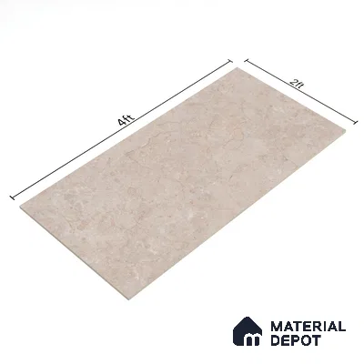 Marble Crema Marfil Wall & Floor Tile TL 07033 Sand Beige 4 ft x 2 ft Glossy Finish Vitrified Tile - 9 mm | 6 Random Designs | Suitable For Living Room, Bedroom, Dining