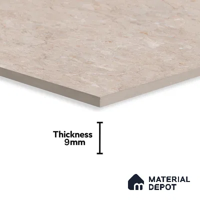 Marble Crema Marfil Wall & Floor Tile TL 07033 Sand Beige 4 ft x 2 ft Glossy Finish Vitrified Tile - 9 mm | 6 Random Designs | Suitable For Living Room, Bedroom, Dining