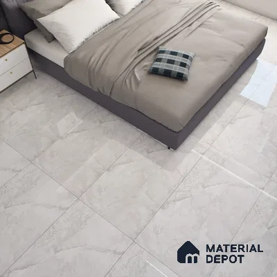Marble Carrara Wall & Floor Tile TL 07035 Light Grey 4 ft x 2 ft Glossy Finish Vitrified Tile - 9 mm | 4 Random Designs | Suitable For Living Room, Bedroom, Dining