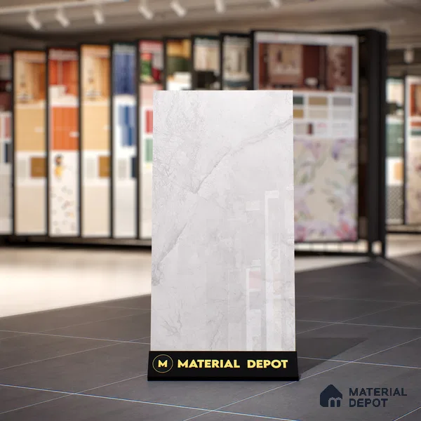 Marble Carrara Wall & Floor Tile TL 07035 Light Grey 4 ft x 2 ft Glossy Finish Vitrified Tile - 9 mm | 4 Random Designs | Suitable For Living Room, Bedroom, Dining