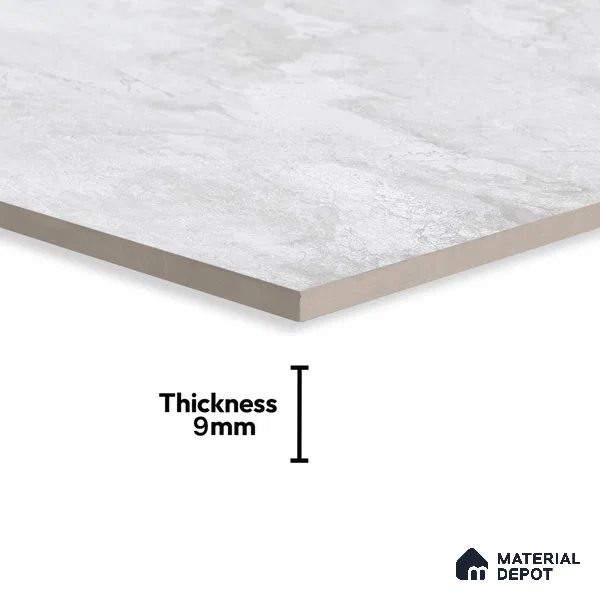 Marble Carrara Wall & Floor Tile TL 07035 Light Grey 4 ft x 2 ft Glossy Finish Vitrified Tile - 9 mm | 4 Random Designs | Suitable For Living Room, Bedroom, Dining