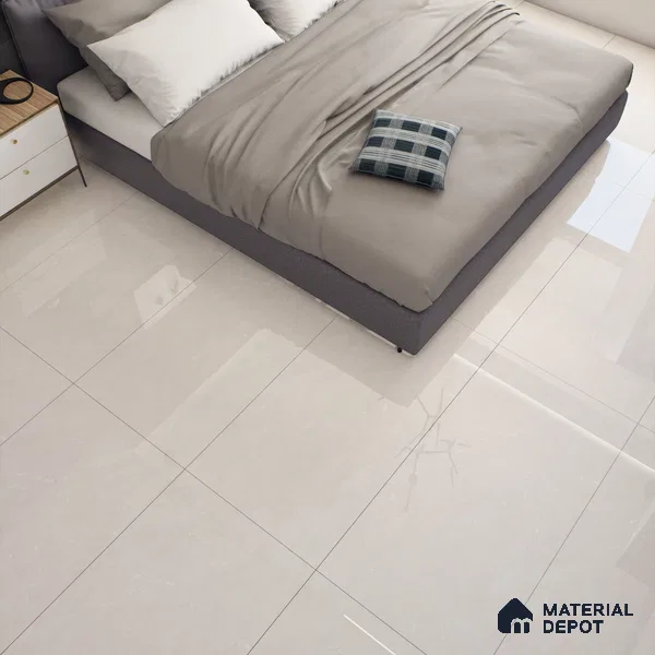 Marble Crema Marfil Wall & Floor Tile TL 07044 Almond Cream 4 ft x 2 ft Glossy Finish Vitrified Tile - 9 mm | 6 Random Designs | Suitable For Living Room, Bedroom, Dining