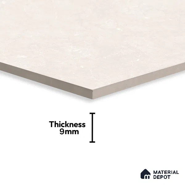 Marble Crema Marfil Wall & Floor Tile TL 07044 Almond Cream 4 ft x 2 ft Glossy Finish Vitrified Tile - 9 mm | 6 Random Designs | Suitable For Living Room, Bedroom, Dining