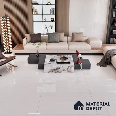 Marble Crema Marfil Wall & Floor Tile TL 07044 Almond Cream 4 ft x 2 ft Glossy Finish Vitrified Tile - 9 mm | 6 Random Designs | Suitable For Living Room, Bedroom, Dining