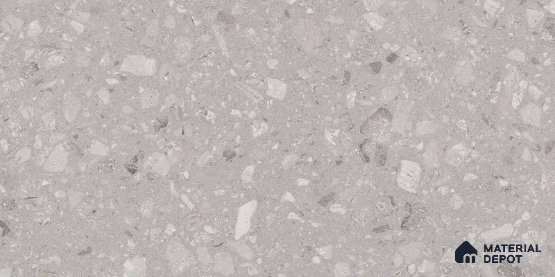 Grey Terrazzo Wall & Floor Tile TL 07045 4 ft x 2 ft Vitrified Glossy Finish - 9 mm | 8 Random Design | Suitable for Living Room, Bedroom, Bathroom