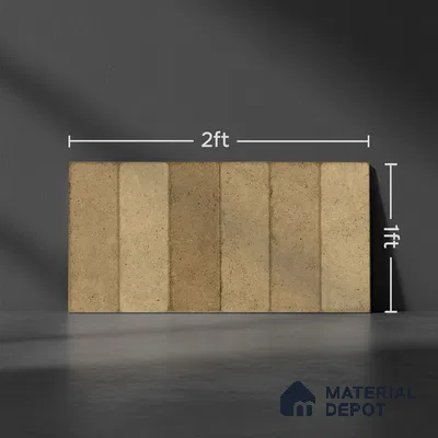 Beige Stone Wall Tile TL 07046 2 ft x 1 ft Ceramic Glossy Finish - 9 mm | Suitable for Living Room, Bedroom, Bathroom