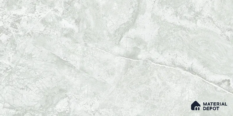 Marble Tundra Grey Wall & Floor Tile TL 07047 Light Grey 4 ft x 2 ft Glossy Finish Vitrified Tile - 9 mm | 4 Random Designs | Suitable For Living Room, Bedroom, Dining