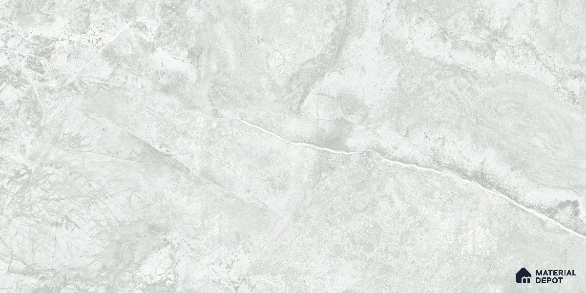 Marble Tundra Grey Wall & Floor Tile TL 07047 Light Grey 4 ft x 2 ft Glossy Finish Vitrified Tile - 9 mm | 4 Random Designs | Suitable For Living Room, Bedroom, Dining