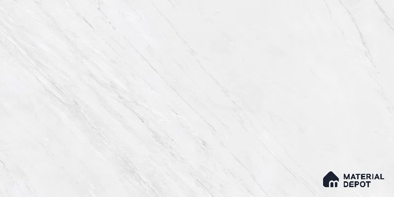 Marble Volakas Wall & Floor Tile TL 07048 Off-White 4 ft x 2 ft Glossy Finish Vitrified Tile - 9 mm | 7 Random Designs | Suitable For Living Room, Bedroom, Dining