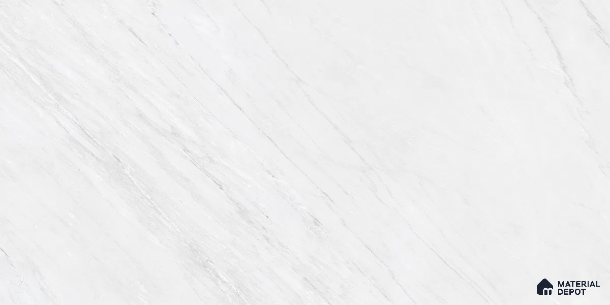 Marble Volakas Wall & Floor Tile TL 07048 Off-White 4 ft x 2 ft Glossy Finish Vitrified Tile - 9 mm | 7 Random Designs | Suitable For Living Room, Bedroom, Dining