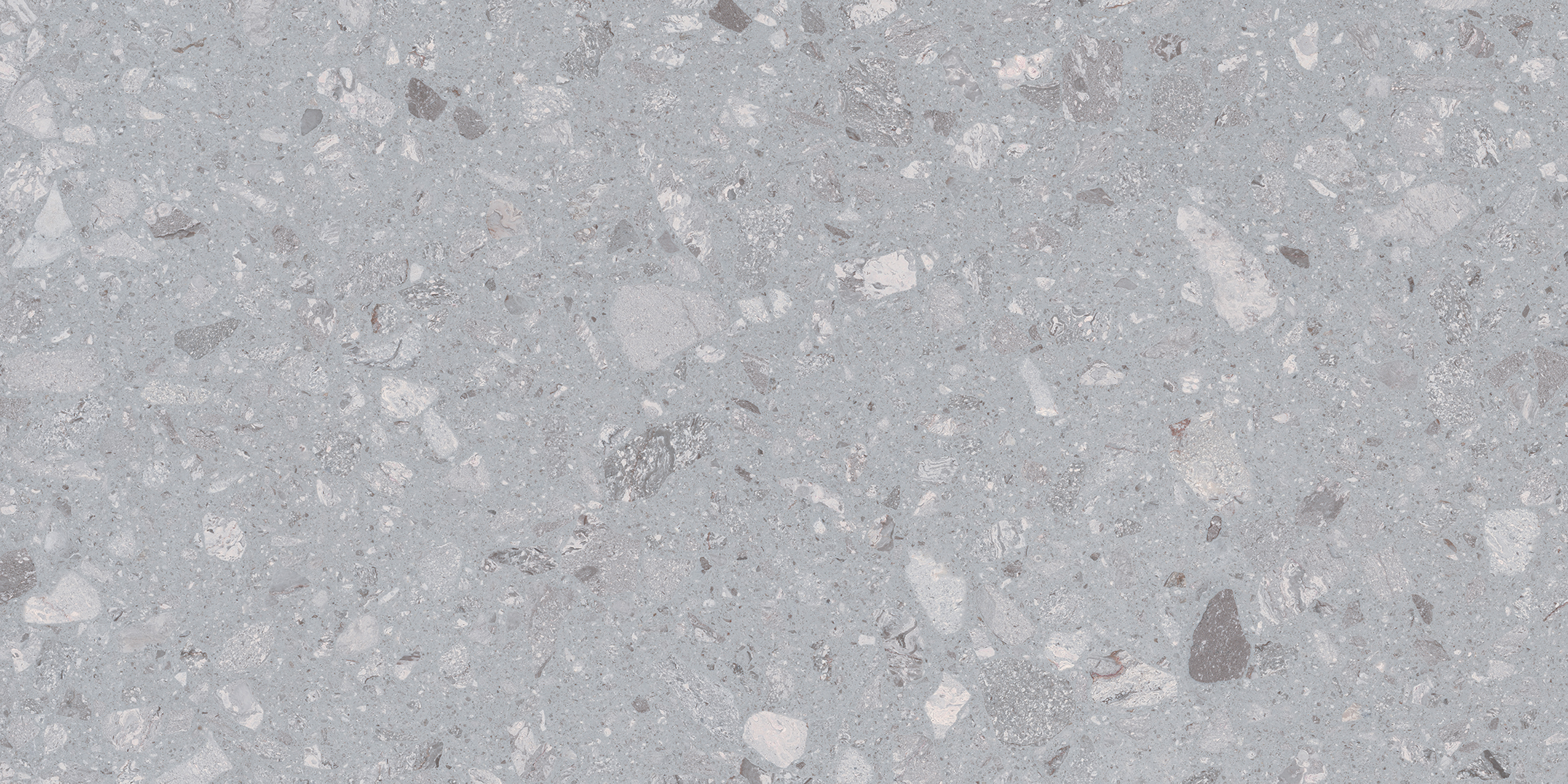 Grey Terrazzo Wall & Floor Tile TL 07050 4 ft x 2 ft Vitrified Glossy Finish - 9 mm | 8 Random Design | Suitable for Living Room, Bedroom, Bathroom