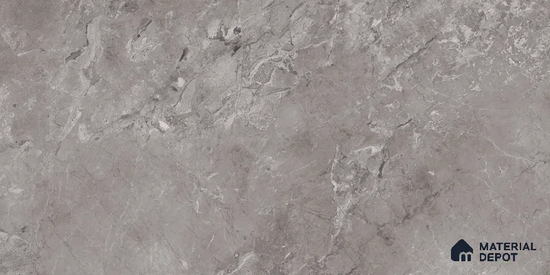 Marble Tundra Grey Wall & Floor Tile TL 07056 Stone Grey 4 ft x 2 ft Glossy Finish Vitrified Tile - 9 mm | 5 Random Designs | Suitable For Living Room, Bedroom, Dining