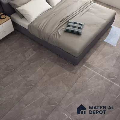 Marble Tundra Grey Wall & Floor Tile TL 07057 Stone Grey 4 ft x 2 ft Glossy Finish Vitrified Tile - 9 mm | 5 Random Designs | Suitable For Living Room, Bedroom, Dining