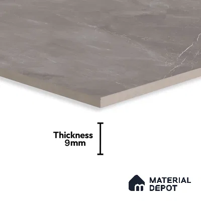 Marble Tundra Grey Wall & Floor Tile TL 07057 Stone Grey 4 ft x 2 ft Glossy Finish Vitrified Tile - 9 mm | 5 Random Designs | Suitable For Living Room, Bedroom, Dining