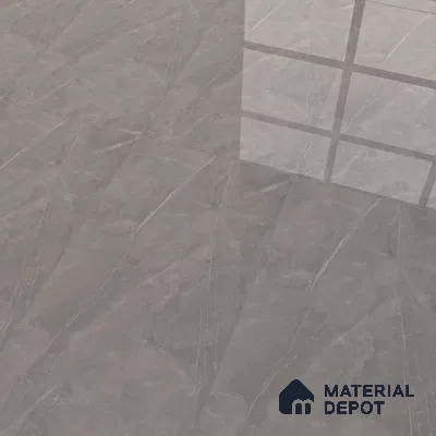 Marble Tundra Grey Wall & Floor Tile TL 07057 Stone Grey 4 ft x 2 ft Glossy Finish Vitrified Tile - 9 mm | 5 Random Designs | Suitable For Living Room, Bedroom, Dining