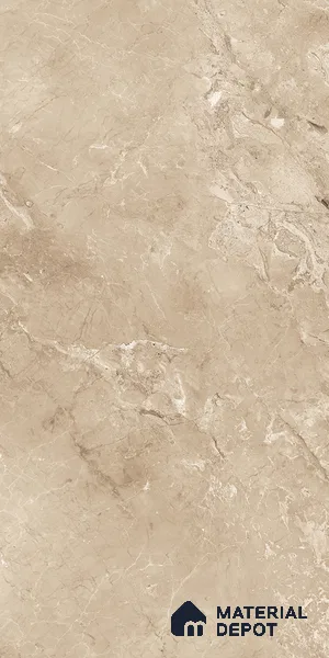 Marble Crema Marfil Wall & Floor Tile TL 07058 Sand Beige 4 ft x 2 ft Glossy Finish Vitrified Tile - 9 mm | 5 Random Designs | Suitable For Living Room, Bedroom, Dining