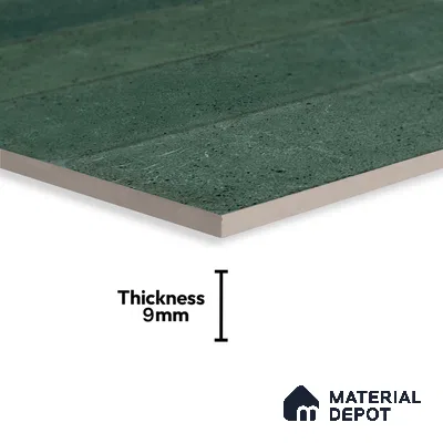 Green Stone Wall Tile TL 07059 2 ft x 1 ft Ceramic Glossy Finish - 9 mm | Suitable for Bedroom, Bathroom