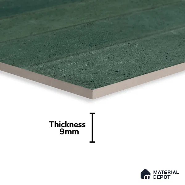 Green Stone Wall Tile TL 07059 2 ft x 1 ft Ceramic Glossy Finish - 9 mm | Suitable for Bedroom, Bathroom