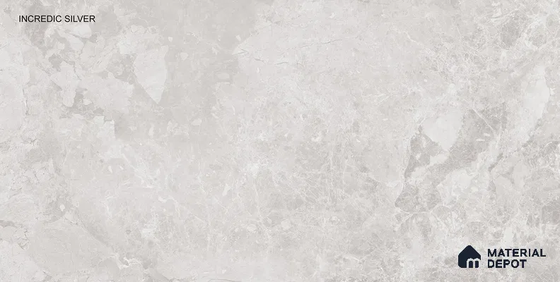 Grey Stone Wall & Floor Tile TL 07060 4 ft x 2 ft Vitrified Glossy Finish - 9 mm | 4 Random Design | Suitable for Living Room, Bedroom, Bathroom