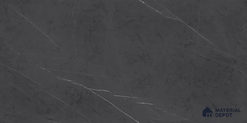 Marble Wall & Floor Tile TL 07062 Black 5.2 ft x 2.6 ft Glossy Finish Vitrified Tile - 9 mm | Suitable For Living Room, Bedroom, Bathroom