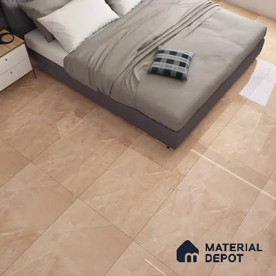Marble Crema Marfil Wall & Floor Tile TL 07065 Camel Beige 4 ft x 2 ft Glossy Finish Vitrified Tile - 9 mm | 5 Random Designs | Suitable For Living Room, Bedroom, Dining