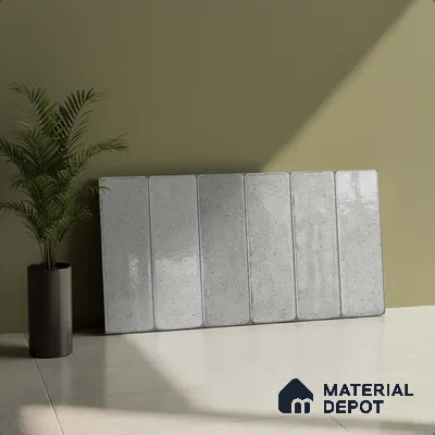 Grey Stone Wall Tile TL 07067 2 ft x 1 ft Ceramic Glossy Finish - 9 mm | Suitable for Living Room, Bedroom, Bathroom