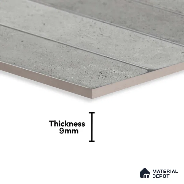 Grey Stone Wall Tile TL 07067 2 ft x 1 ft Ceramic Glossy Finish - 9 mm | Suitable for Living Room, Bedroom, Bathroom